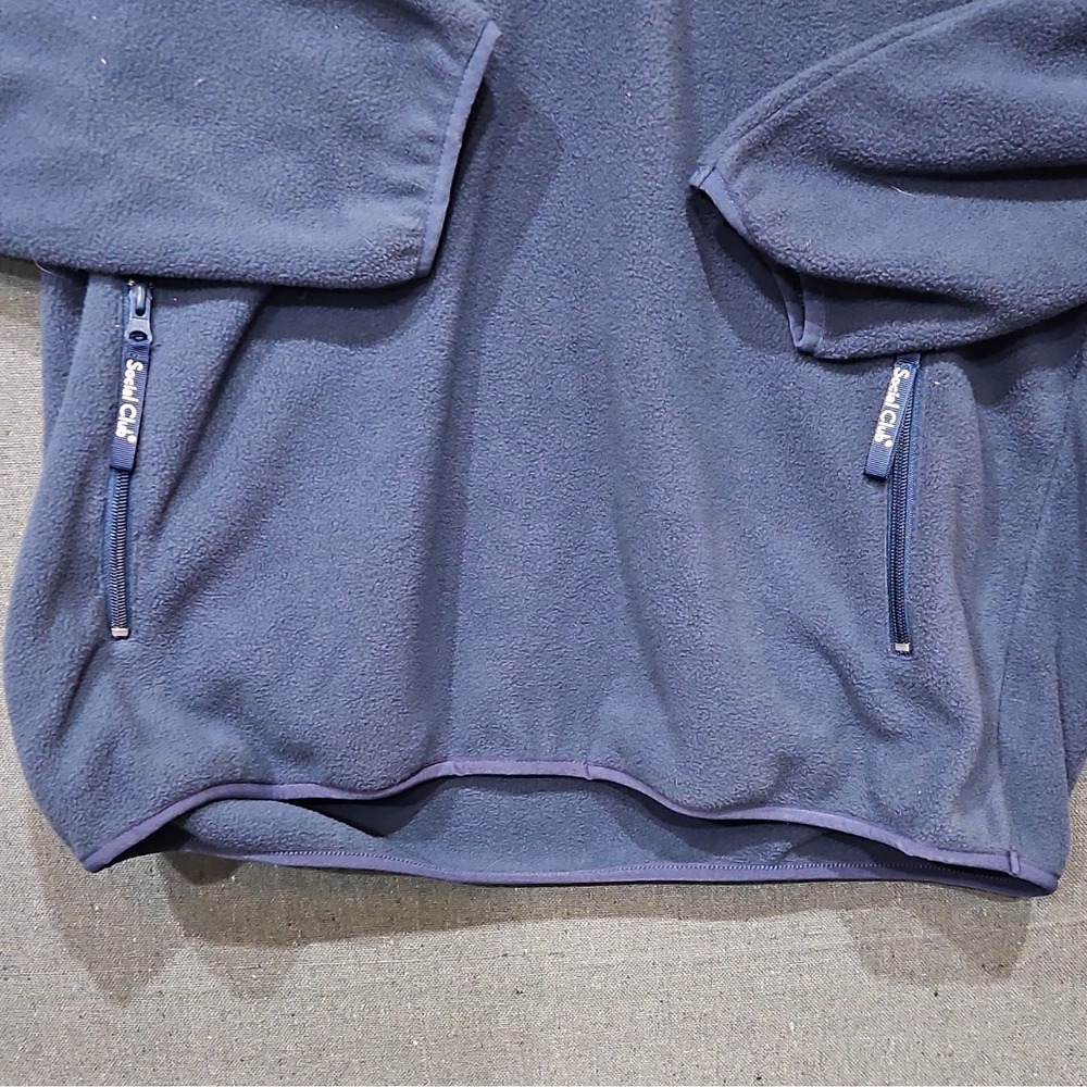 Sugarloaf Social Club Mens XL Fleece Pullover Navy Blue Snap Neck Jacket Pockets - Picture 4 of 16
